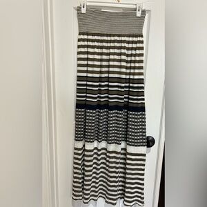 Patrizia Pepe Cotton A-Line Skirt in Brown, White Skirt Size 0